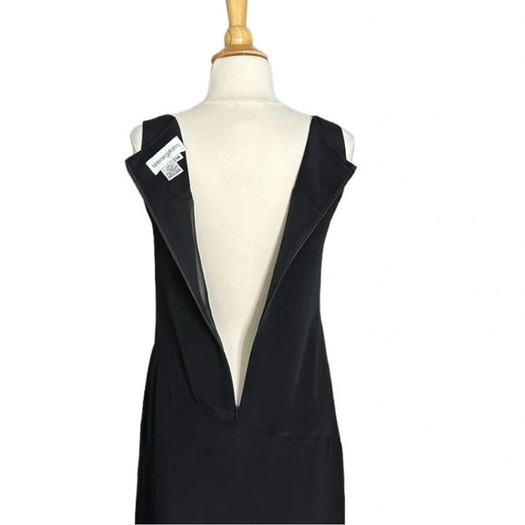 BLOOMINGDALE’S Silk Dress Black Classic Timeless Chic Midi Length, Size 2 - Picture 9 of 16